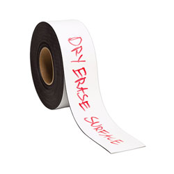 U Brands Dry Erase Magnetic Tape Roll, 3 in x 50 ft, White, 1/Roll