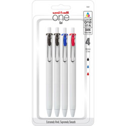 Uni-Ball UB One Gel Pens - 0.7 mm Pen Point Size - Multi Gel-based Ink - 4 / Pack