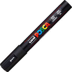 Uni-Ball Posca Paint Marker - Medium Marker Point - Black Water Based, Pigment-based Ink - 6 / Pack