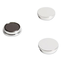 U Brands Board Magnets, Circles, Silver, 1.25 in, 10/Pack