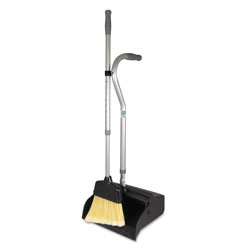 Unger Telescopic Ergo Dust Pan with Broom, 12" Wide, 45" High, Metal, Gray/Silver (UNGEDTBG)