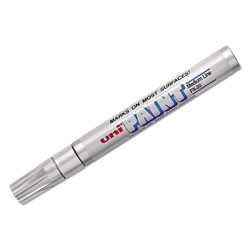 uni®-Paint Permanent Marker, Medium Bullet Tip, Metallic Silver (UBC63614)