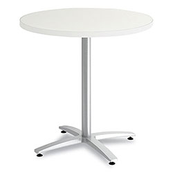 Union & Scale™ Workplace2.0 Laminate Round Table with X-Base, 30 in Diameter, Silver Mesh