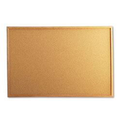 Universal Cork Board with Oak Style Frame, 36 x 24, Natural Surface (UNV43603)