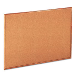 Universal Cork Board with Oak Style Frame, 48 x 36, Natural Surface (UNV43604)