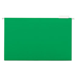 Universal Deluxe Bright Color Hanging File Folders, Legal Size, 1/5-Cut Tabs, Bright Green, 25/Box (UNV14217)