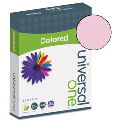 Universal Deluxe Colored Paper, 20 lb Bond Weight, 8.5 x 11, Pink, 500/Ream