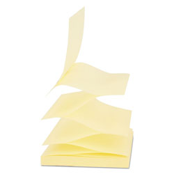 Universal Fan-Folded Self-Stick Pop-Up Note Pads Cabinet Pack, 3 in x 3 in, Yellow, 90 Sheets/Pad, 24 Pads/Pack