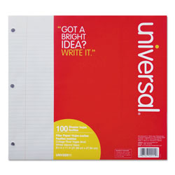 Universal Filler Paper, 3-Hole, 8.5 x 11, Medium/College Rule, 100/Pack (UNV20911)