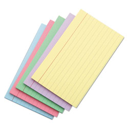 Universal Index Cards, Ruled, 3 x 5, Assorted, 100/Pack (UNV47216)