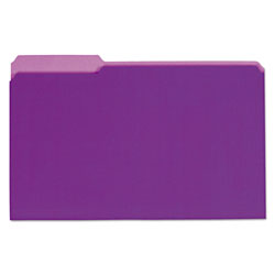 Universal Interior File Folders, 1/3-Cut Tabs: Assorted, Legal Size, 11-pt Stock, Violet, 100/Box (UNV15305)