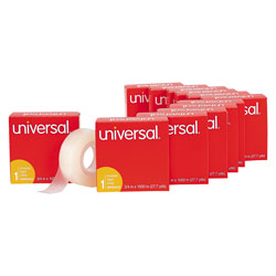 Universal Invisible Tape, 1" Core, 0.75" x 83.33 ft, Clear, 12/Pack (UNV83412)