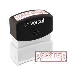 Universal Message Stamp, POSTED, Pre-Inked One-Color, Red (UNV10065)