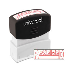 Universal Message Stamp, RECEIVED, Pre-Inked One-Color, Red (UNV10067)
