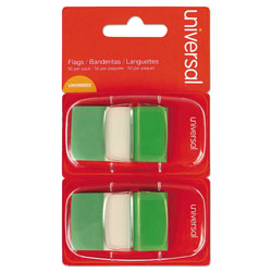 Universal Page Flags, Green, 50 Flags/Dispenser, 2 Dispensers/Pack