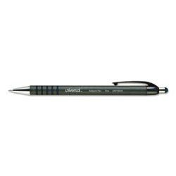 Universal Ballpoint Pen, Retractable, Medium 1 mm, Black Ink, Black Barrel, Dozen (UNV15510)