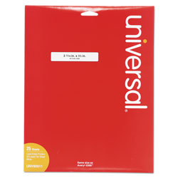 Universal Self-Adhesive Permanent File Folder Labels, 0.66 x 3.44, White, 30/Sheet, 25 Sheets/Box
