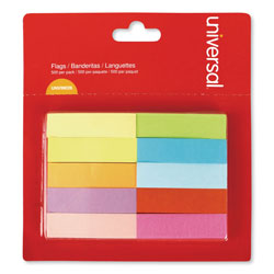 Universal Self-Stick Page Tabs, 0.5 in x 2 in, Assorted Colors, 500/Pack