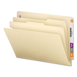 Universal Six-Section Manila End Tab Classification Folders, 2" Expansion, 2 Dividers, 6 Fasteners, Letter Size, Manila, 10/Box (UNV16150)