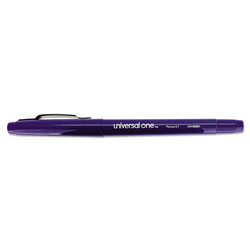 Universal Porous Point Pen, Stick, Medium 0.7 mm, Blue Ink, Blue Barrel, Dozen (UNV50501)