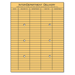 Universal Light Brown Kraft String/Button Interoffice Envelope, #97, Two-Sided Five-Column Format, 10 x 13, Light Brown Kraft, 100/Box (UNV63568)
