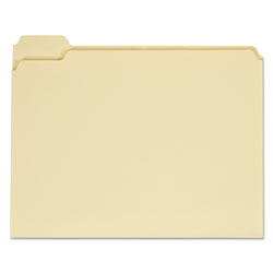 Universal Top Tab File Folders, 1/5-Cut Tabs: Assorted, Letter Size, 0.75" Expansion, Manila, 100/Box (UNV12115)