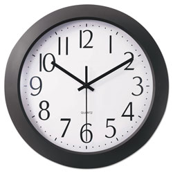 Universal Whisper Quiet Clock, 12 in Overall Diameter, Black Case, 1 AA (sold separately)