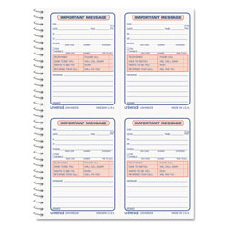 Universal Wirebound Message Books, Two-Part Carbonless, 5.5 x 3.88, 4 Forms/Sheet, 200 Forms Total (UNV48005)