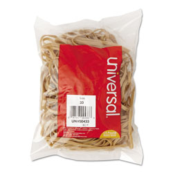 Universal Rubber Bands, Size 33, 0.04 in Gauge, Beige, 4 oz Box, 160/Pack