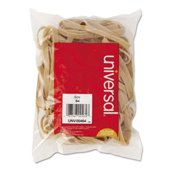 Universal Rubber Bands, Size 64, 0.04 in Gauge, Beige, 4 oz Box, 80/Pack