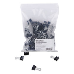 Universal Binder Clips in Zip-Seal Bag, Mini, Black/Silver, 144/Pack