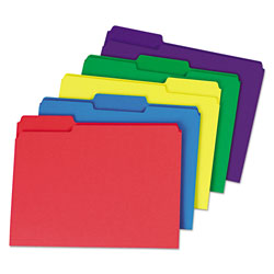 Universal Deluxe Heavyweight File Folders, 1/3-Cut Tabs, Letter Size, Assorted, 50/Box