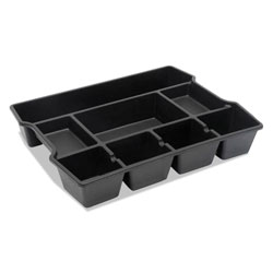 Universal High Capacity Drawer Organizer, 14 7/8 x 11 7/8 x 2 1/2, Plastic, Black