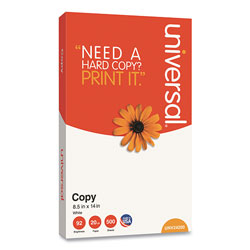 Universal Copy Paper, 92 Bright, 20 lb, 8.5 x 14, White, 500 Sheets/Ream