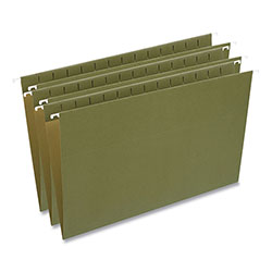 Universal Hanging File Folders, Legal Size, 1/5-Cut Tabs, Standard Green, 50/Carton
