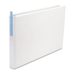 Universal Ledger-Size Round Ring Binder with Label Holder, 3 Rings, 1 in Capacity, 11 x 17, White