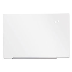 Universal Frameless Magnetic Glass Marker Board, 72 in x 48 in, White