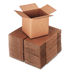 Universal Cubed Fixed-Depth Corrugated Shipping Boxes, Regular Slotted Container (RSC), Small, 6 in x 6 in x 6 in, Brown Kraft, 25/Bundle