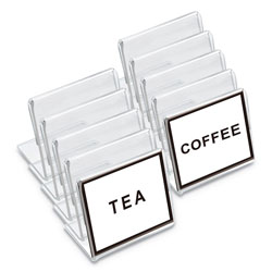 Universal Mini Table-Top Sign, 1 1/2 in x 2 in, Clear