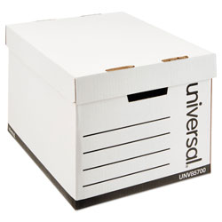 Universal Medium-Duty Lift-Off Lid Boxes, Letter/Legal Files, 12 in x 15 in x 10 in, White, 12/Carton