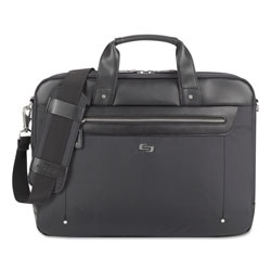 Solo Irving Briefcase, 16.54 in x 2.36 in x 13.39 in, Polyester, Black