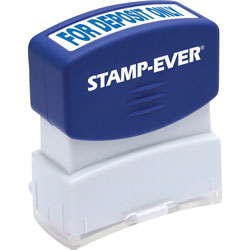 U.S. Stamp & Sign Stamp, Pre-Inked,  inFor Deposit Only in, 9/16 inx1-11/16 in Imp, BE
