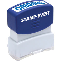 U.S. Stamp & Sign Stamp, Pre-Inked,  inOriginal in, 9/16 inx1-11/16 in Imp, Blue