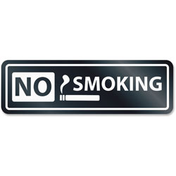 U.S. Stamp & Sign No Smoking Window Sign, 2-1/2 in x 8-1/2 in, White