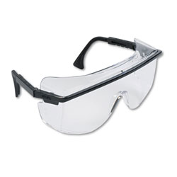 Uvex Safety Astro OTG 3001 Wraparound Safety Glasses, Black Plastic Frame, Clear Lens (UVXS2500)
