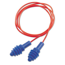 Howard Leight DPAS-30R AirSoft Multiple-Use Earplugs, 27NRR, Red Polycord, Blue, 100/Box