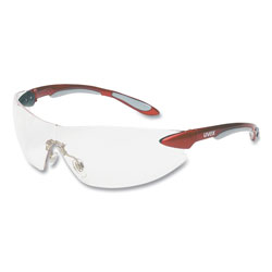 Honeywell Ignite Eyewear, Anti-Scratch, Metallic Red/Silver Frame, Clear Lens