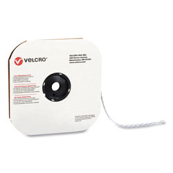 Velcro Sticky-Back Fasteners, Loop Side, 0.5 in dia, White, 1,440/Carton