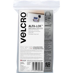 Velcro Fastener, Alfa-Lok, 1 inWx1 inLx1/4 inH, 50/PK, Black