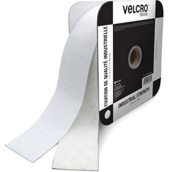 Velcro Fastener, Tape, Industrial Strength, 2 inWx25'Lx1/4 inH, White